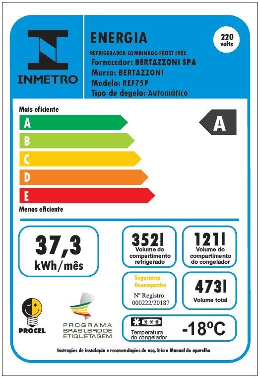 etiqueta_procel_ref75_5_1 Refrigerador Bertazzoni Professional REF755BBRXTT