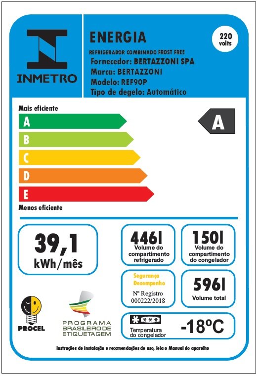 etiqueta_procel_ref90_3_1_1 Refrigerador de Embutir Bertazzoni Master MAS REF905BBRXTTG GOLD