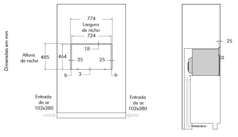 medidas_dos_nichos_bertazzoni_prof_e_mast_30_soex_2 Forno Combinado Bertazzoni MICRO-ONDAS BERTAZZONI MASTER MAST30SOEX