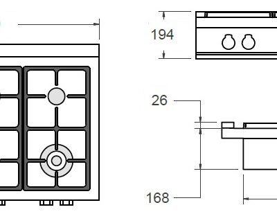RANGETOP BERTAZZONI PROFESSIONAL PROF366RTBXT